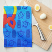Linge De Cuisine Bleu Tiki de Rasta Honu (Quart Plié)