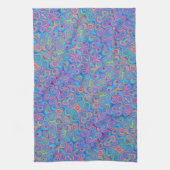 Linge De Cuisine Bleu, Vert citron, Violet, Motif à percussion oran (Vertical)
