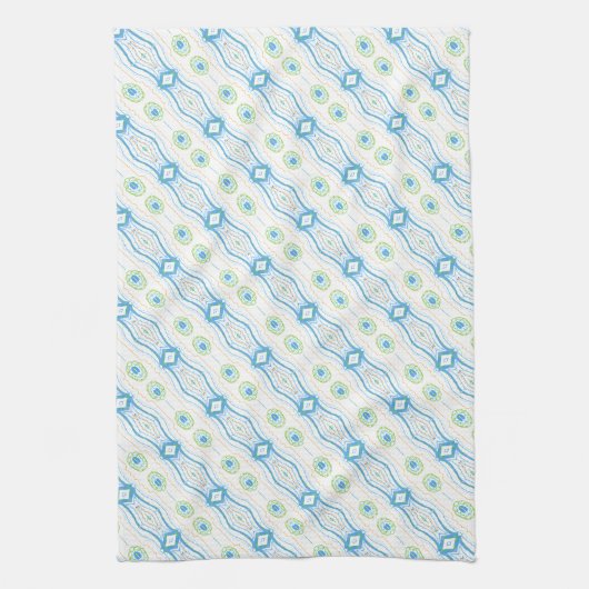 Linge De Cuisine Bleu vert et or (Vertical)