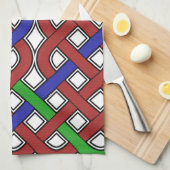 Linge De Cuisine Bleu, vert et rouge céleste noeuds (Quart Plié)