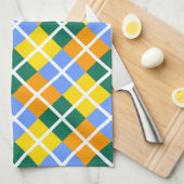 Linge De Cuisine Bleu Vert Jaune Orange (Quart Plié)