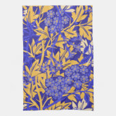 Linge De Cuisine Bleu vif ornemental et jaune or (Vertical)