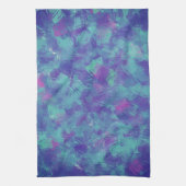 Linge De Cuisine Bleu violet Abstrait Brush Strokes Design (Vertical)