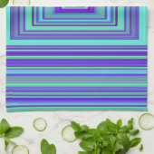 Linge De Cuisine Bleu violet vert Rectangles Art géométrique (Plié)