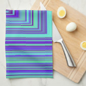 Linge De Cuisine Bleu violet vert Rectangles Art géométrique (Quart Plié)