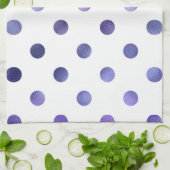 Linge De Cuisine Bleu violet violet métal Faux Foil Polka point (Plié)