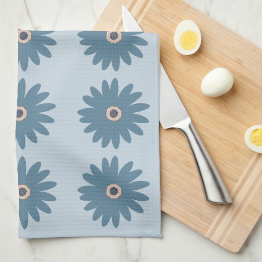Linge De Cuisine Bleue Daisy (Quart Plié)