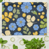 Linge De Cuisine Bleus et fleurs (Plié)