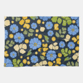 Linge De Cuisine Bleus et fleurs (Horizontal)