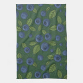 Linge De Cuisine Bleus sur vert foncé (Vertical)