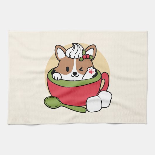 Linge De Cuisine Bliss de cacao d'hiver - Chien mignon en mode Mug (Horizontal)