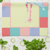 Linge De Cuisine Bloc de couleur Ibis blanc (Plié)