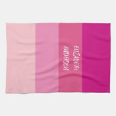 Linge De Cuisine Bloc de couleur rose à rayures horizontales (Horizontal)
