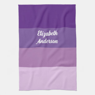 Linge De Cuisine Blocage couleur violet bande horizontale