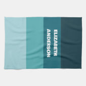 Linge De Cuisine Blocage de couleur Turquoise Bande horizontale (Horizontal)
