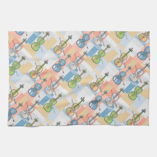 Linge De Cuisine Blocs de violon coloré (Horizontal)