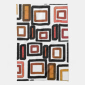 Linge De Cuisine Blocs géométriques Rouille Noir Brown (Vertical)