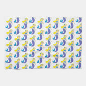 Linge De Cuisine Blonde nage Sirène fille pourpre Queue Océan Mer (Horizontal)