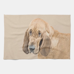 Linge De Cuisine Bloodhound Peinture - Joli chien d'origine art