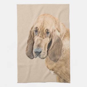Linge De Cuisine Bloodhound Peinture - Joli chien d'origine art