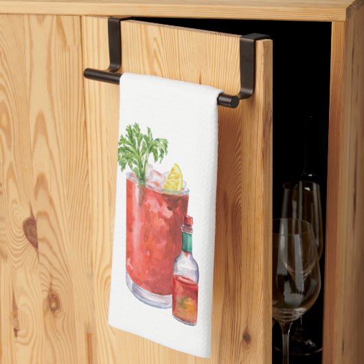 Linge De Cuisine Bloody Mary et Hot Sauce (Pliage en tiers)