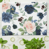 Linge De Cuisine Blooms Chics | Marine Blue and Blush Rose Shimmer (Plié)