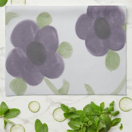 Linge De Cuisine Blooms pourpres (Plié)