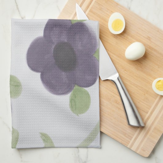 Linge De Cuisine Blooms pourpres (Quart Plié)