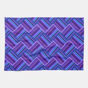 Linge De Cuisine Blue and purple stripes weave
