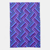 Linge De Cuisine Blue and purple stripes weave (Vertical)