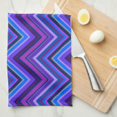 Linge De Cuisine Blue and purple zigzag (Quart Plié)