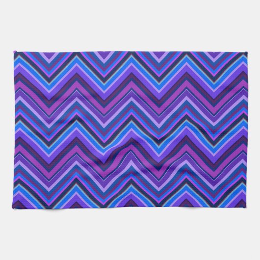 Linge De Cuisine Blue and purple zigzag (Horizontal)
