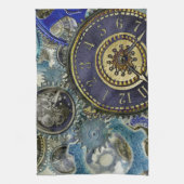 Linge De Cuisine Blue aqua steampunk gears, cogs, clock faces (Vertical)