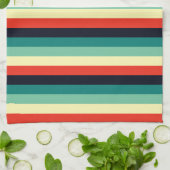 Linge De Cuisine Blue Aqua Vert Jaune Rouge (Plié)