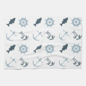 Linge De Cuisine Blue Beach Ancres Palm Trees (Horizontal)