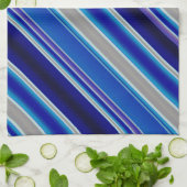 Linge De Cuisine Blue Beige and Lavender Stripes (Plié)