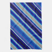 Linge De Cuisine Blue Beige and Lavender Stripes (Vertical)