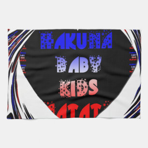 Linge De Cuisine Blue Black Hakuna Matata Baby Kids Design.png