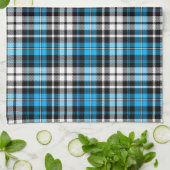 Linge De Cuisine Blue Black White Plaid Tartan Pattern Design  (Plié)