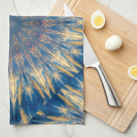 Linge De Cuisine Blue Chakra Kaleidoscope Thunder_Cove (Quart Plié)