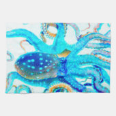 Linge De Cuisine Blue colorful octopus (Horizontal)