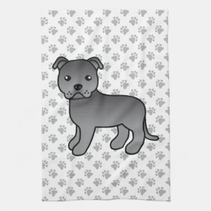Linge De Cuisine Blue English Staffordshire Bull Terrier Dog