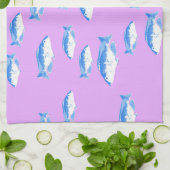 Linge De Cuisine Blue fish on lilac (Plié)