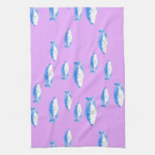 Linge De Cuisine Blue fish on lilac (Vertical)