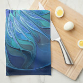 Linge De Cuisine Blue Flower Fantasy Pattern, Abstract Fractal Art (Quart Plié)