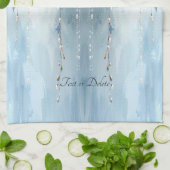 Linge De Cuisine Blue Flowers and Pearls Kitchen Towel (Plié)