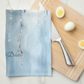 Linge De Cuisine Blue Flowers and Pearls Kitchen Towel (Quart Plié)