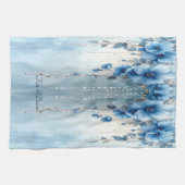 Linge De Cuisine Blue Flowers and Pearls Kitchen Towel (Horizontal)