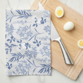 Linge De Cuisine Blue Flowers Botanical Painting (Quart Plié)