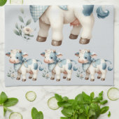 Linge De Cuisine Blue Gingham Baby Cow Pastel Farm Aesthetic (Plié)